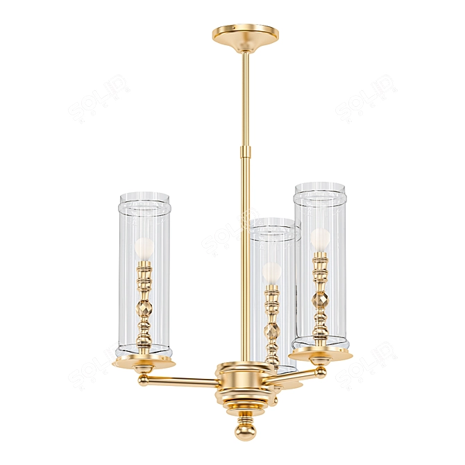 Kohler Damask Chandelier  Lighting 3D model image 1