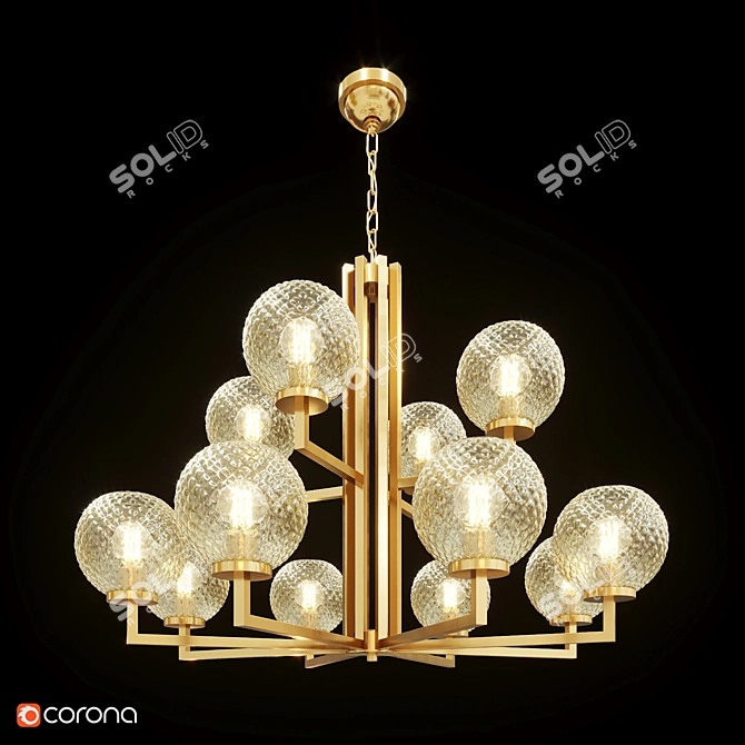 Radiant Glass Chandelier Collection 3D model image 3