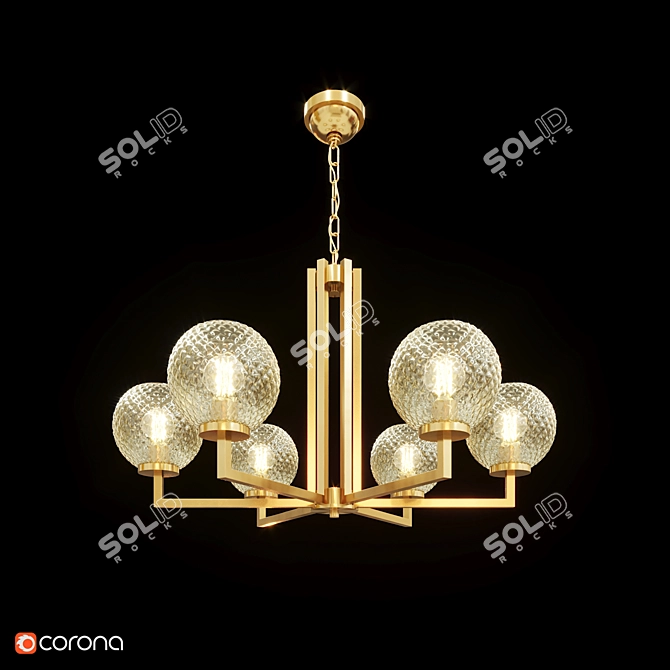 Radiant Glass Chandelier Collection 3D model image 5