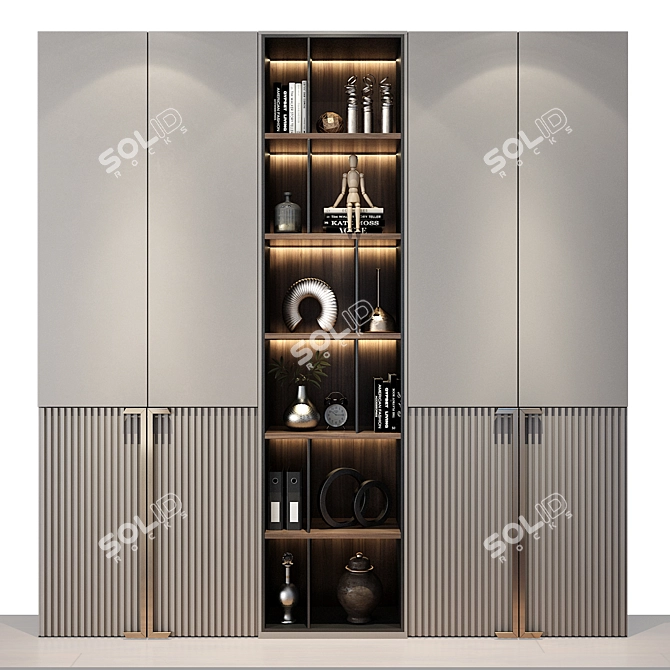 Custom Wardrobe Composition with Decor 3D model image 1