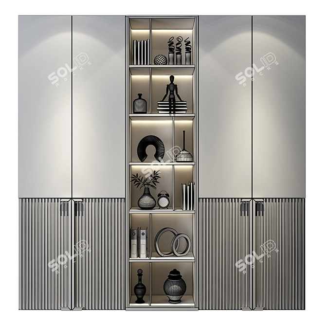 Custom Wardrobe Composition with Decor 3D model image 2