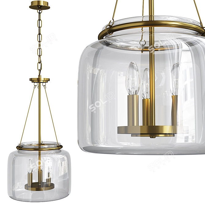 Modern Akron Pendant Light 3D model image 1