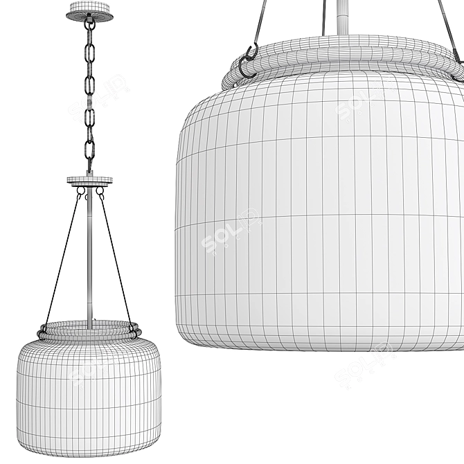 Modern Akron Pendant Light 3D model image 2