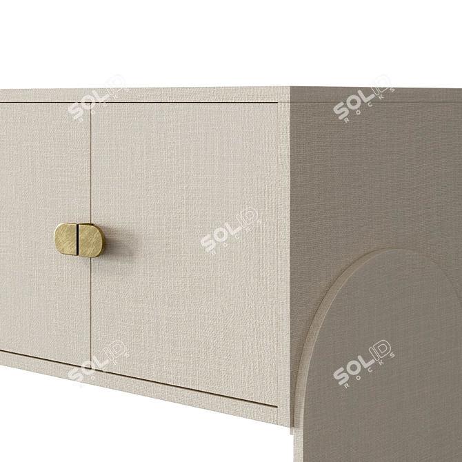 Crescio Ivory Linen Console Table 3D model image 2