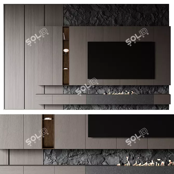 Rock Panel TV Displacement Texture 3D model image 1