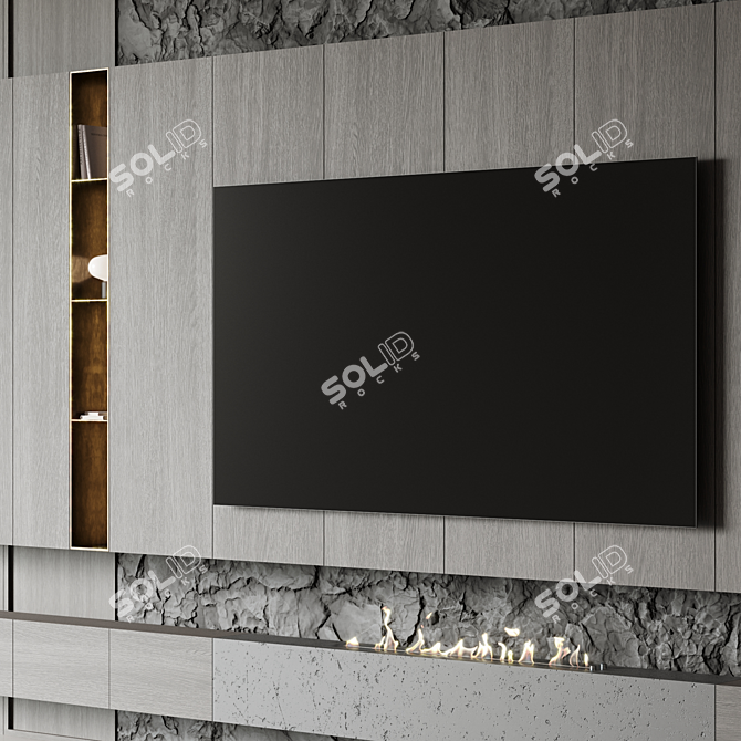 Rock Panel TV Displacement Texture 3D model image 2