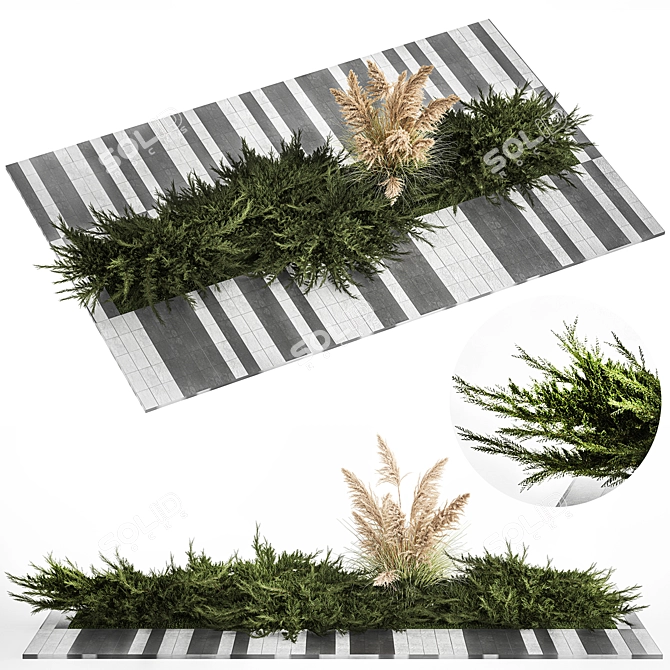 Урбанистический Набор Городской Зелени 3D model image 1