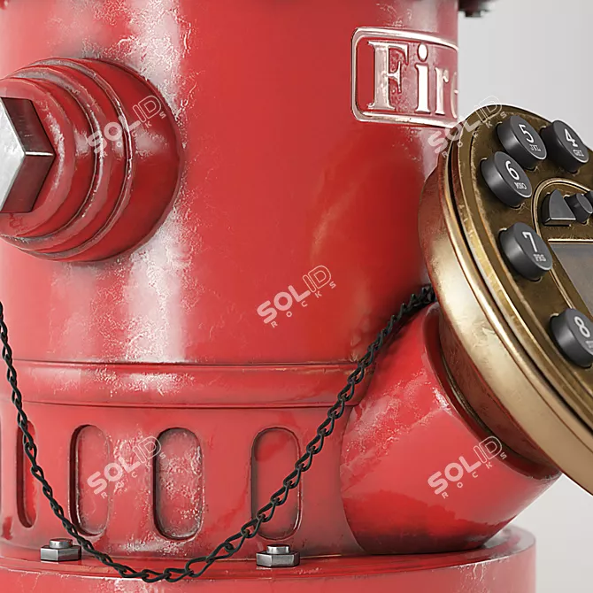 Vintage Fire Hydrant Telephone Art 3D model image 2