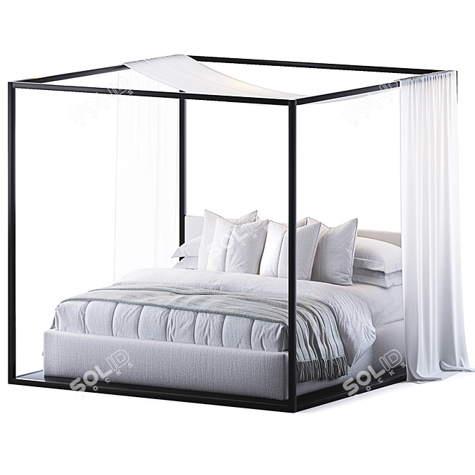 Luxury Alcova Bed by B&B 3D model image 1