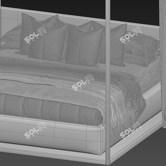 Luxury Alcova Bed by B&B 3D model image 3