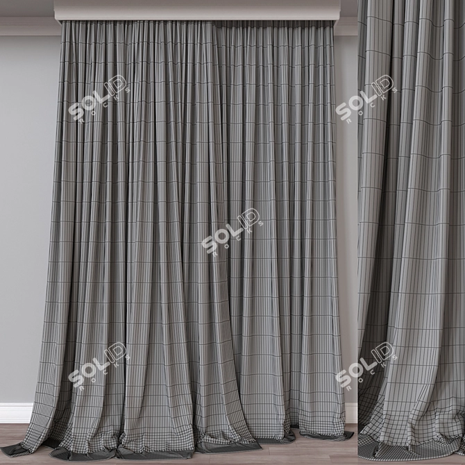 Versatile 3D Curtain Model 3D model image 4