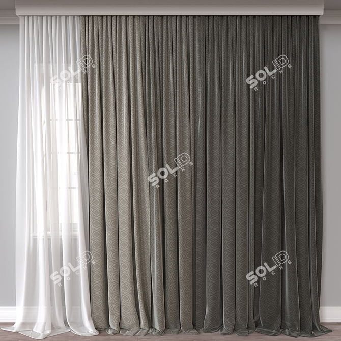 Luxe Window Curtain, 3D Model 3D model image 1