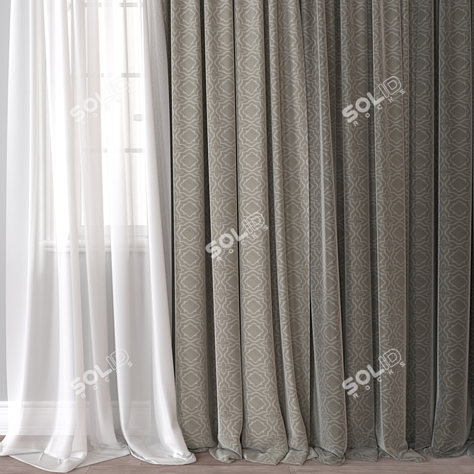 Luxe Window Curtain, 3D Model 3D model image 3