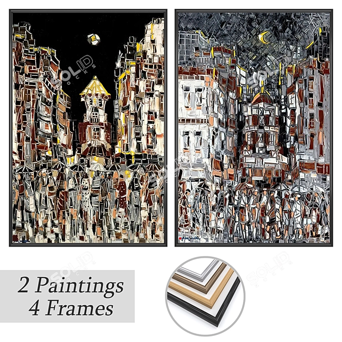 Art Pack with Various Frames 3D model image 1