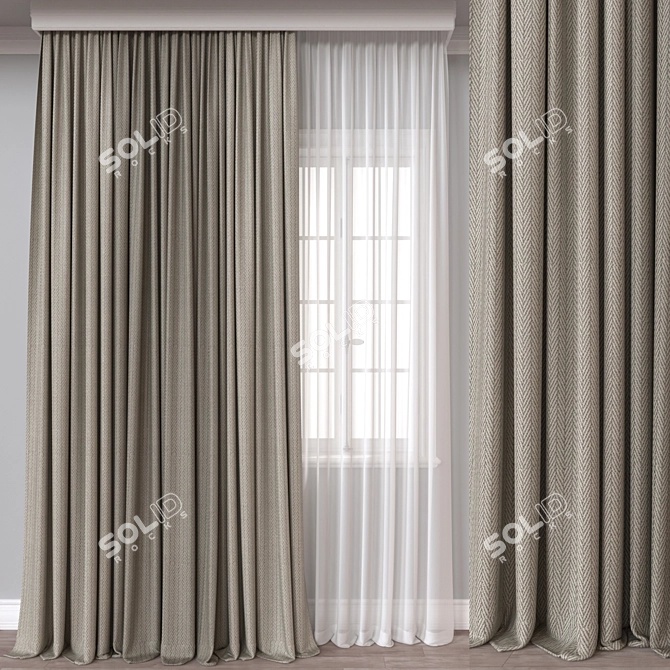 Versatile 3D Curtain Model, FBX, OBJ 3D model image 1