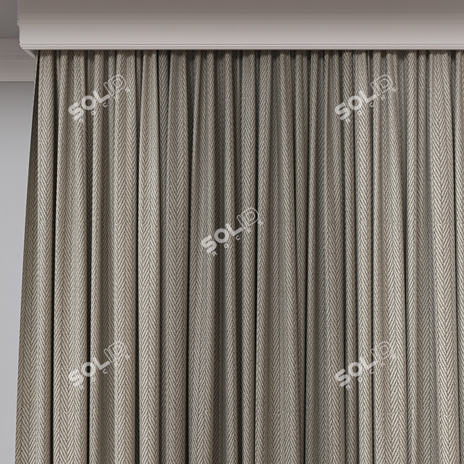 Versatile 3D Curtain Model, FBX, OBJ 3D model image 2