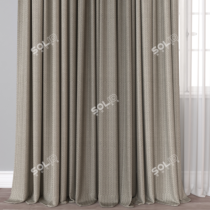 Versatile 3D Curtain Model, FBX, OBJ 3D model image 3