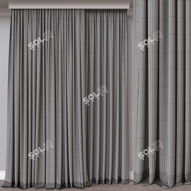 Versatile 3D Curtain Model, FBX, OBJ 3D model image 4