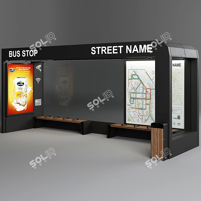 Urban Transit Rest Stop 3D model image 2