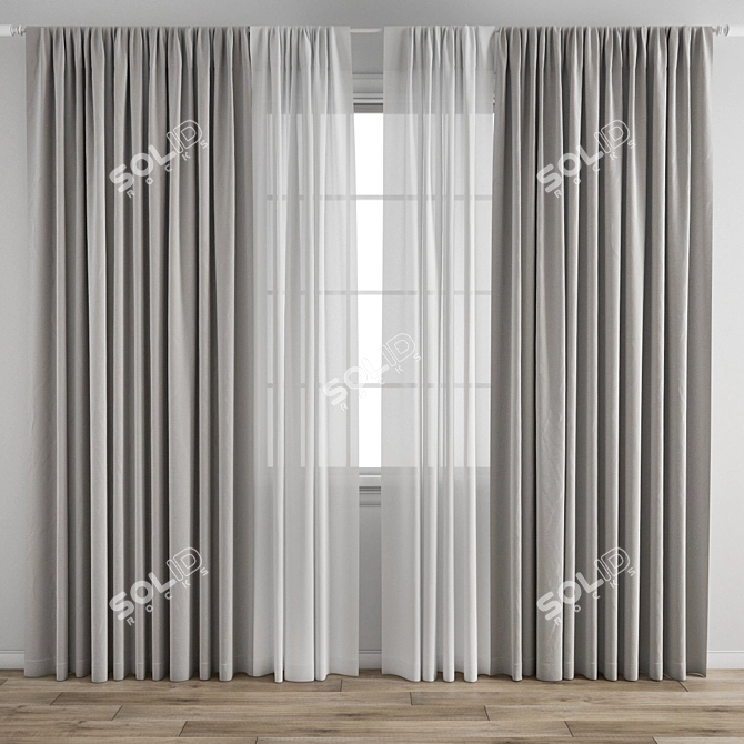 Polygonal Curtain 3D Model Kit 3D model image 1