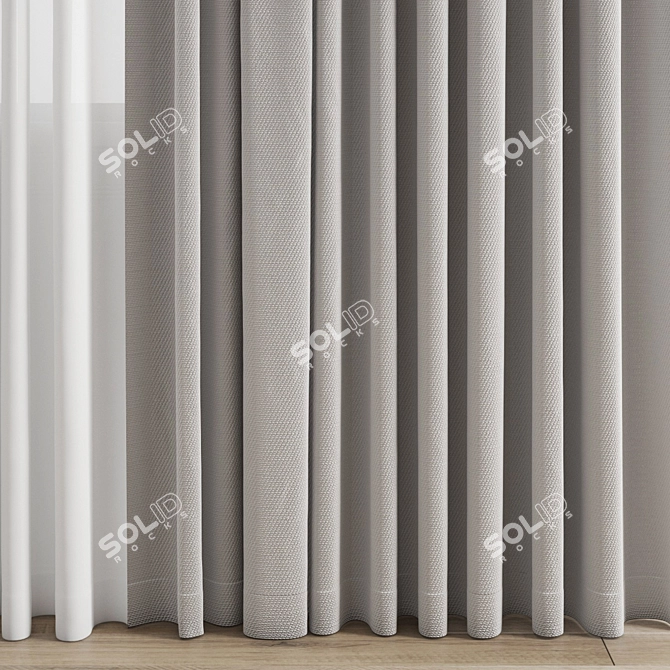 Polygonal Curtain 3D Model Kit 3D model image 2