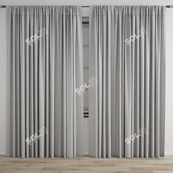 Polygonal Curtain 3D Model Kit 3D model image 3