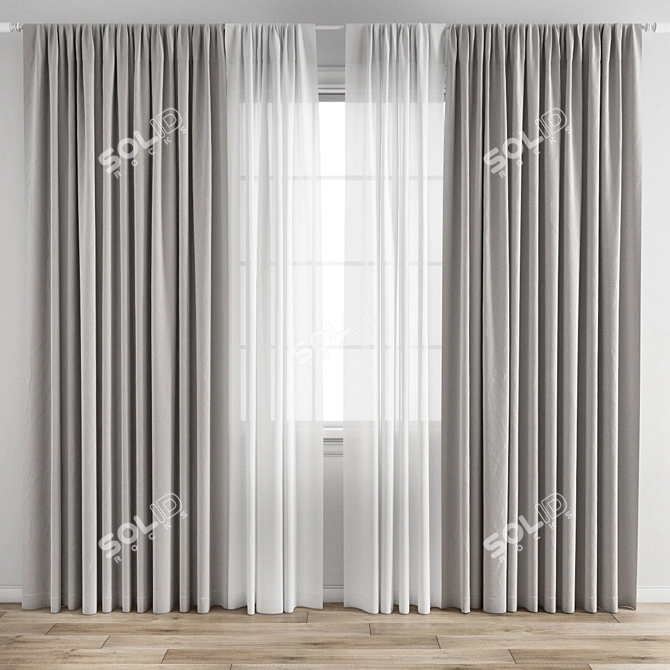 Polygonal Curtain 3D Model Kit 3D model image 5