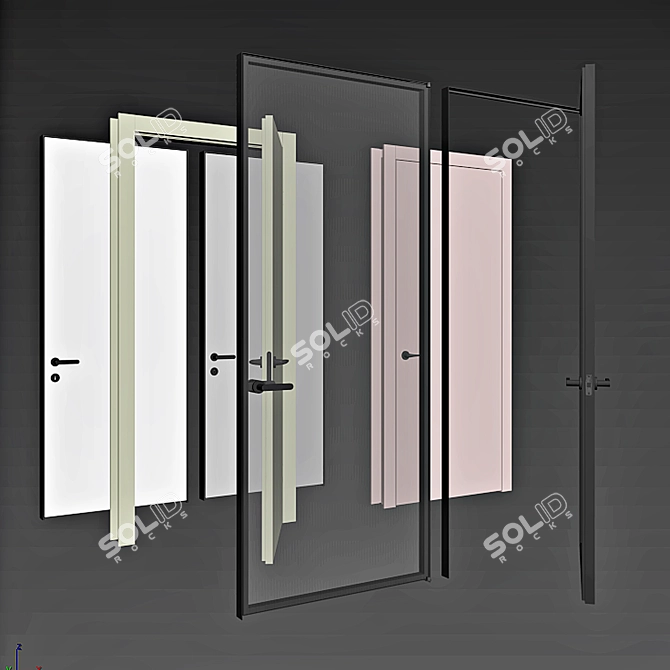 Modern Interior Doors Collection 3D model image 7