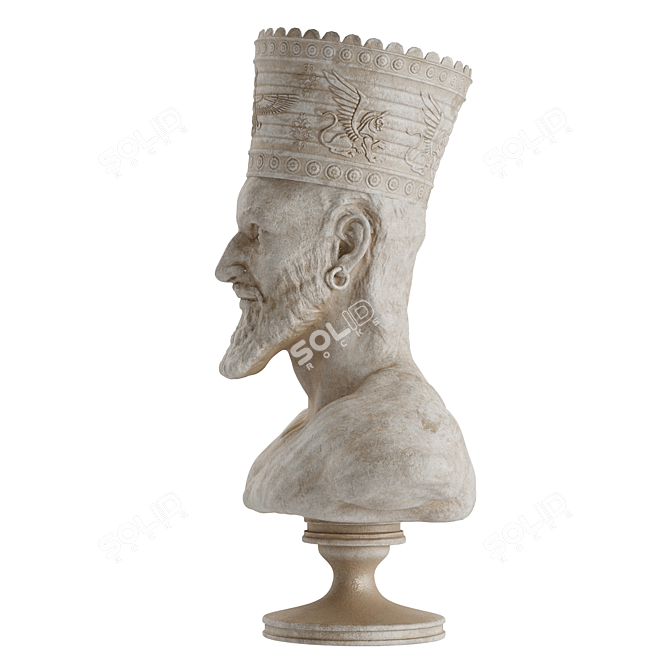 King Cyrus Sculpture: Majestic Replica 3D model image 3