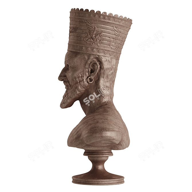 King Cyrus Sculpture: Majestic Replica 3D model image 5