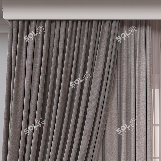 Versatile 3D Curtain Model 3D model image 2