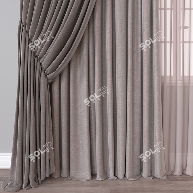 Versatile 3D Curtain Model 3D model image 3