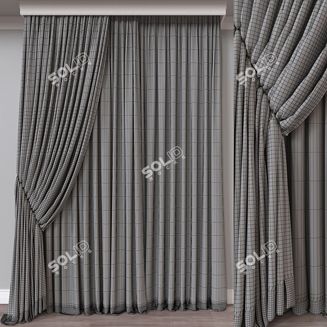 Versatile 3D Curtain Model 3D model image 4