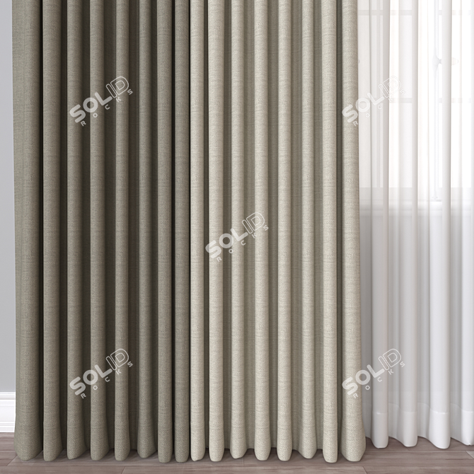 3D Curtain Model for Vray 3D model image 2