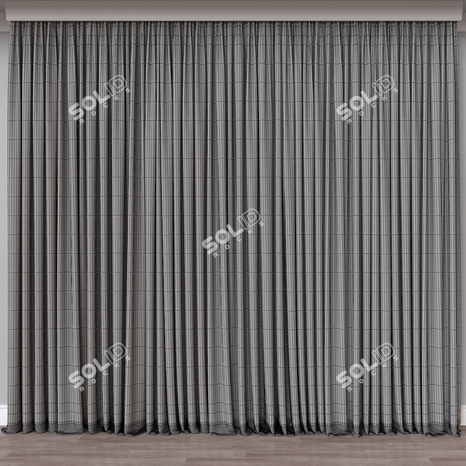 Versatile 3D Curtain Model - FBX, OBJ - 65k Polygons 3D model image 4