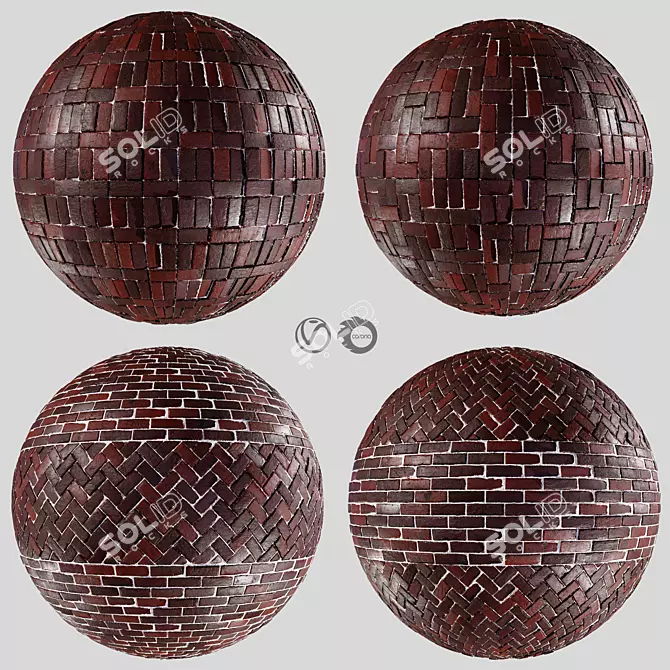 Realistic PBR Brick Materials Set 3D model image 1