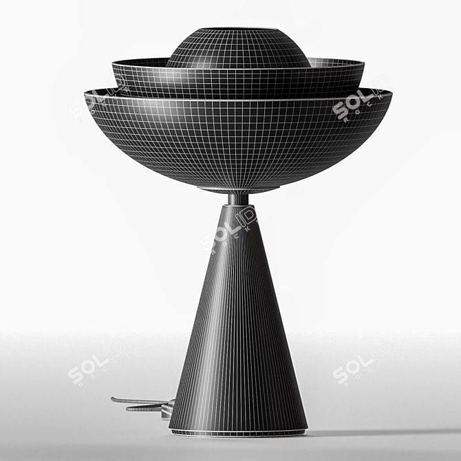 Elegant Lotus Table Lamps Duo 3D model image 3