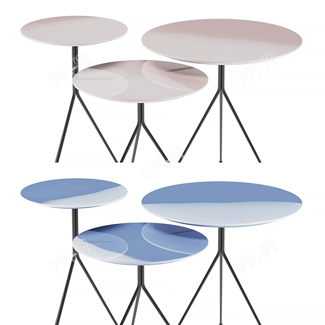 Baxter Liquid Side Tables 3D model image 3