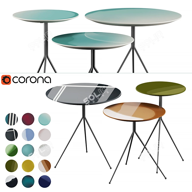 Baxter Liquid Side Tables 3D model image 6