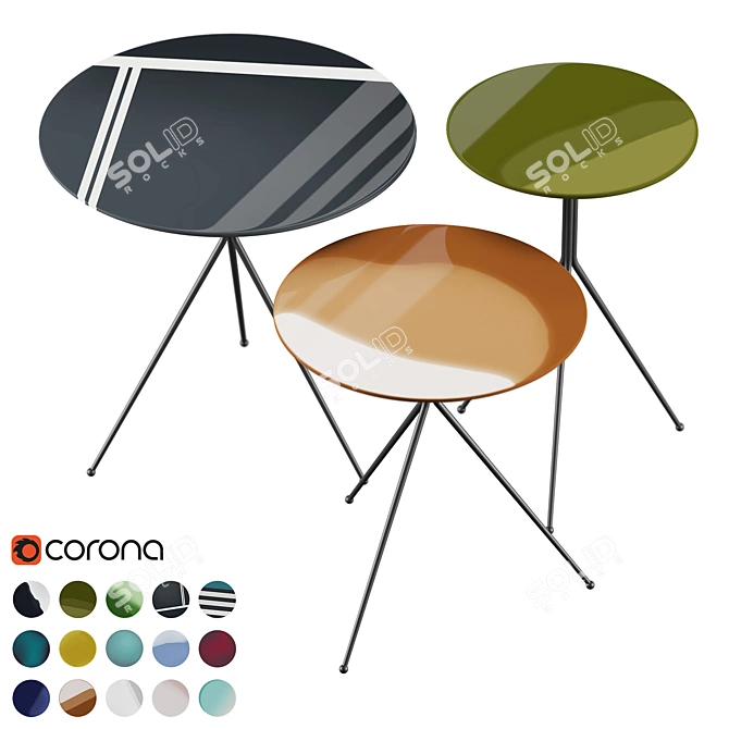 Baxter Liquid Side Tables 3D model image 9