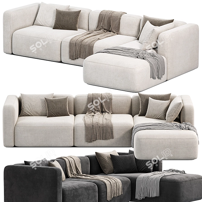 Elegant Shangai Sofa Design 3D model image 2