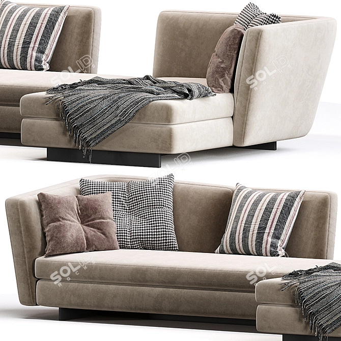 Luxurious Seymour Sofa in Gray 3D model image 2
