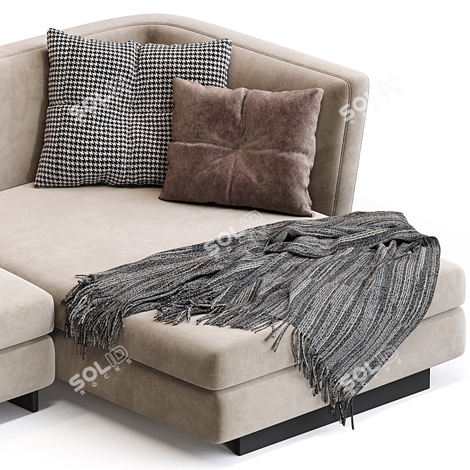 Luxurious Seymour Sofa in Gray 3D model image 4