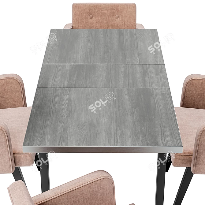 Modern Dining Set Locarno and Adelicia 3D model image 2