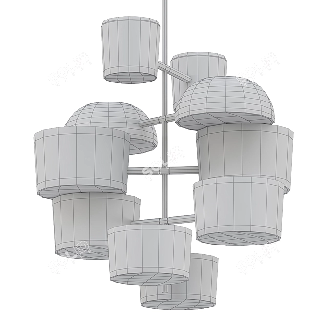 Floral Elegance Ceiling Light 3D model image 2