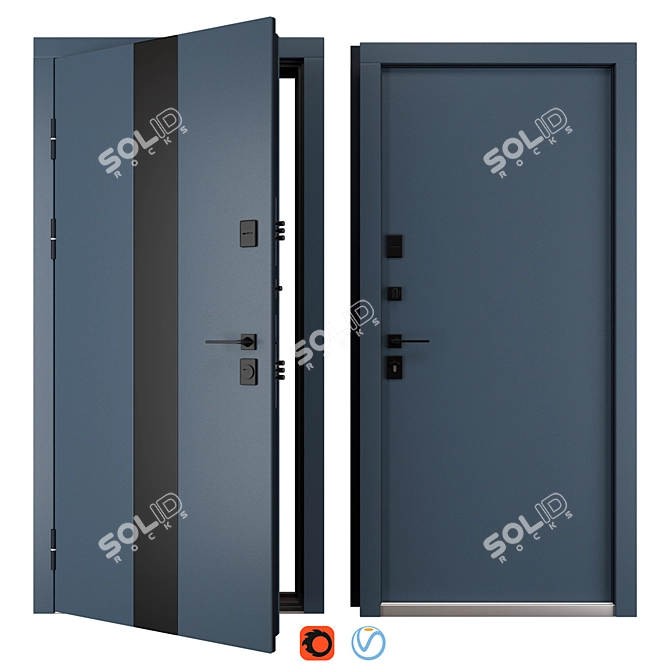 Metal Door Olimpia Abvehr 900x2050mm 3D model image 1