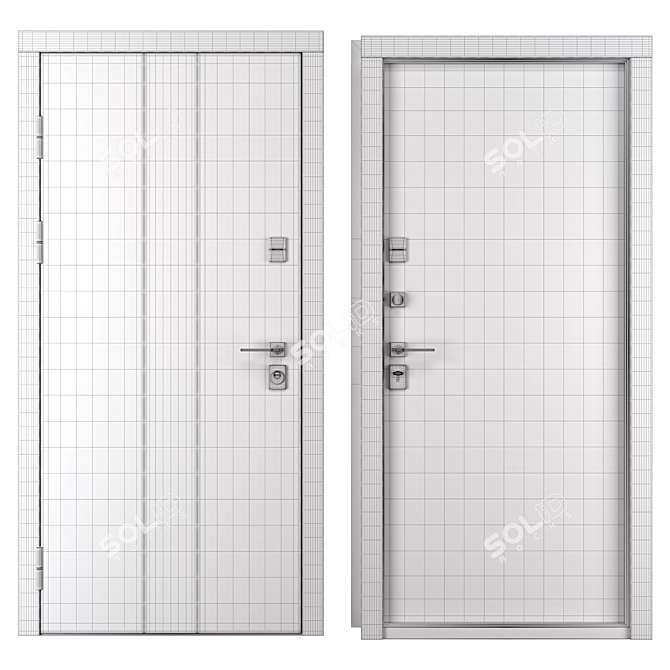 Metal Door Olimpia Abvehr 900x2050mm 3D model image 4