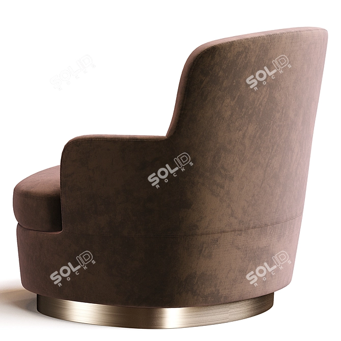 Elegant Modern Armchair in Velvet 3D model image 5