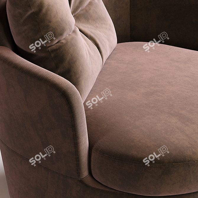 Elegant Modern Armchair in Velvet 3D model image 6