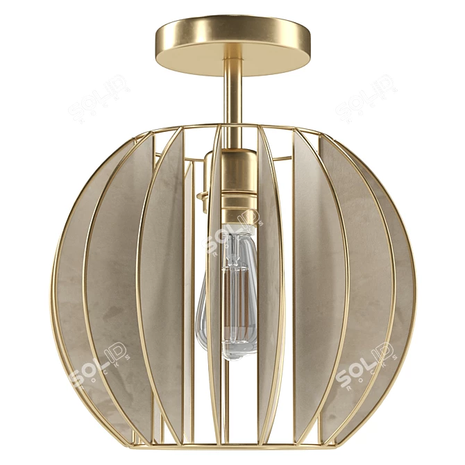 Capiz Shell Flush Mount Light 3D model image 1